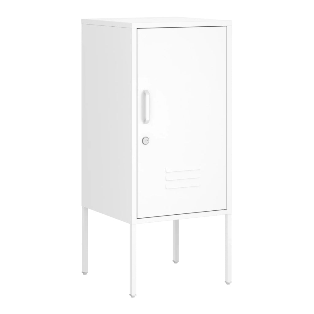 Comodino comodino cassettiera mobile contenitore con maniglia a sinistra acciaio 82 x 35 x 35 cm bianco 03_0011011