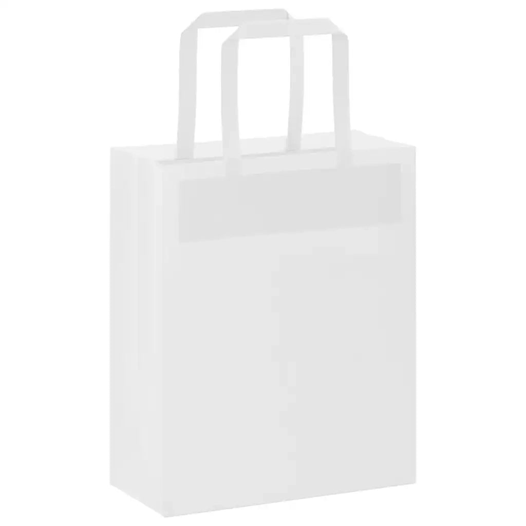 vidaXL Sacchetti di Carta 250 pz con Manici Bianchi 18x8x22 cm