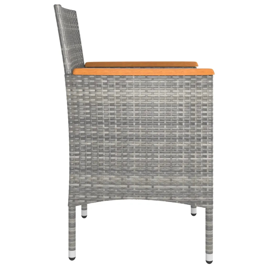 Set Sedie da Giardino con Poggiapiedi 4 pz | Sedie da Esterno in Polyrattan Grigio