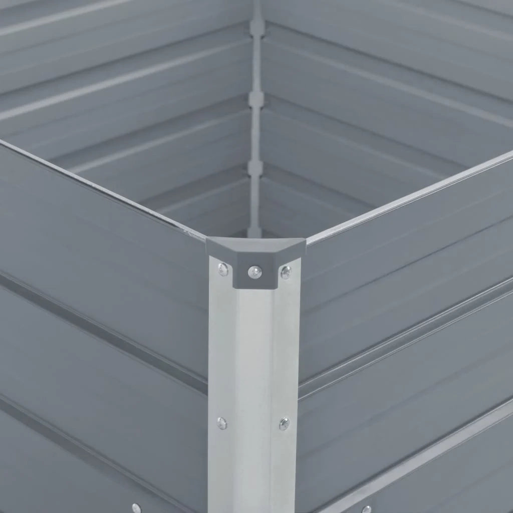 Fioriera 100 x 100 x 45 cm acciaio zincato grigio 02_0000784