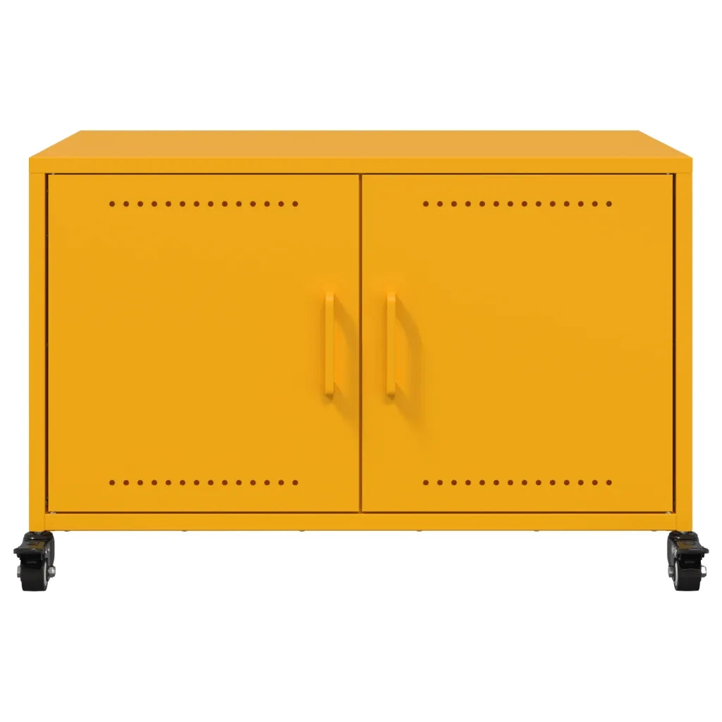 Mobile TV Giallo Senape 68x39x43,5 cm in Acciaio 846641