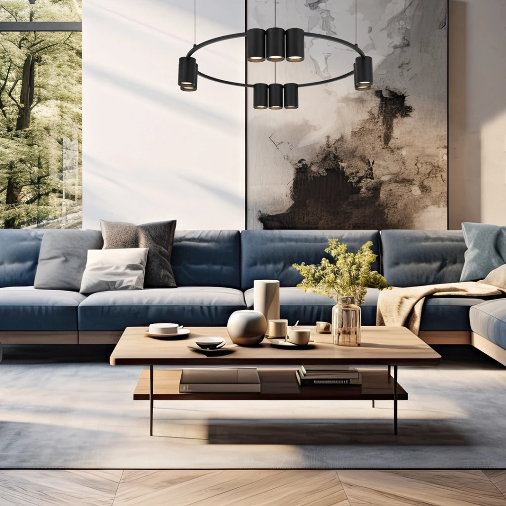 Lampadario Milagro Genesis nero Ø60 10xGU10 alluminio
