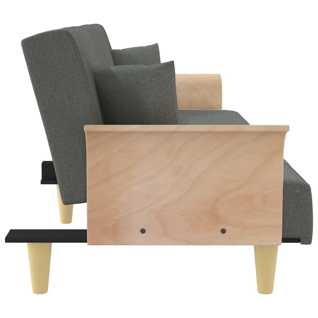 Divano letto | Sof¨¤ letto | Letto singolo con Braccioli Grigio Scuro in Tessuto