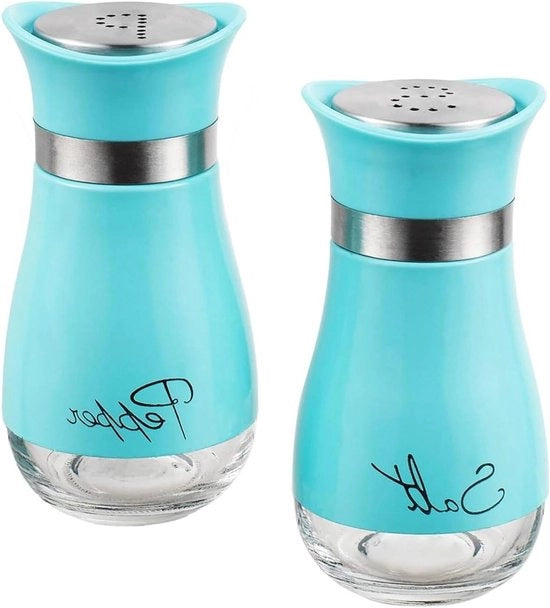 Contenitore per sale e pepe - Set di contenitori per sale e pepe blu per accessori da cucina contenitore per sale