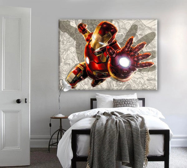 IRONMAN - Fumetto - Quadro Canvas su telaio in legno Misura: 100x70 cm