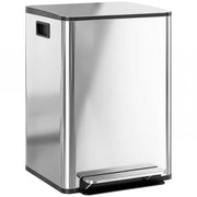 Bidone per Rifiuti 2x20L ¨C zephmum ¨C Coperchio Soft-Close, Antimpronte, Acciaio Inox, Argento