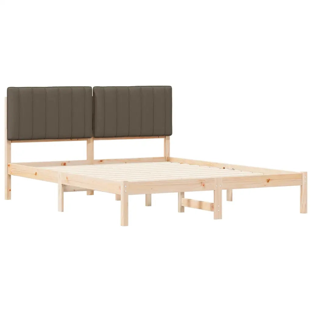 Letto con Testiera Rivestita Talpa 160 x 200 cm Pino massello