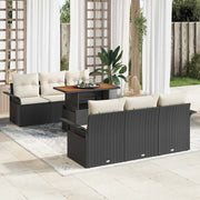 Set Divano da Giardino con cuscino 7 pcs Nero e crema 3349277