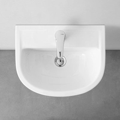 Lavabo sospeso 45 cm in ceramica bianca lucida salvaspazio