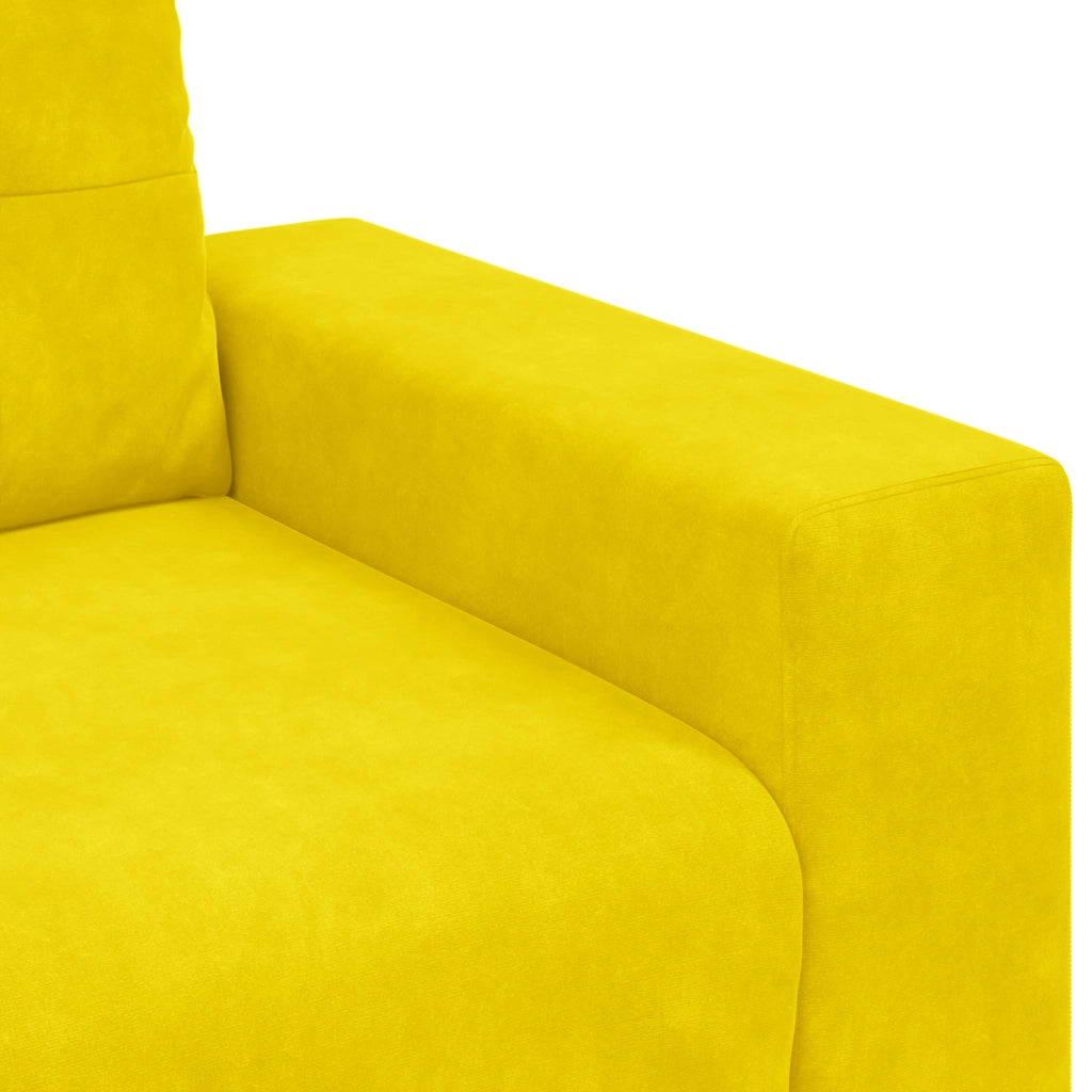 Divano Divanetto Giallo 120 cm in Velluto