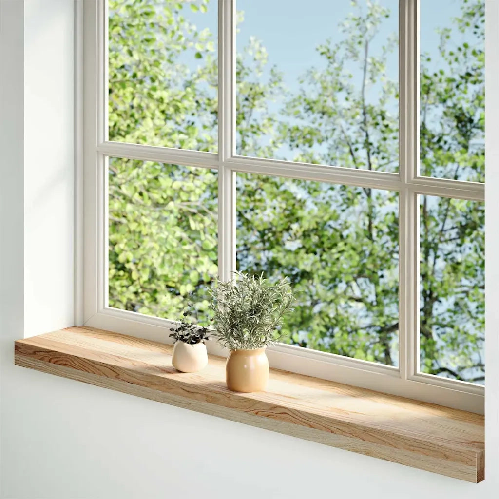 Davanzali 2 pz Non Trattati 100x15x2cm Legno Massello di Rovere