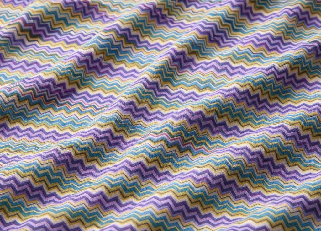 Copripiumino Sacco Piumone In 100% Cotone Disegno Rigato Zig Zag Baia - Matrimoniale - Lilla