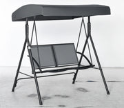 Dondolo da Giardino 2 Posti con Tettuccio ¨C zephmum ¨C Grigio 140x118x162 cm