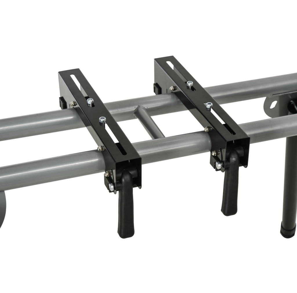 Supporto per troncatrice 123，5-245 cm in acciaio nero， pieghevole e mobile