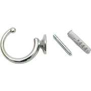 GANCETTO PER TENDAGGI LEGGERO 29 mm - Cromo - blister 2 pezzi