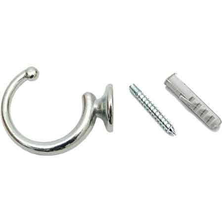 GANCETTO PER TENDAGGI LEGGERO 29 mm - Cromo - blister 2 pezzi