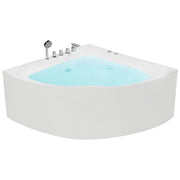 Vasca Idromassaggio Angolare Bianca con Argento Sanitario Acrilico Singolo 133 x 187 cm Idromassaggio Moderno