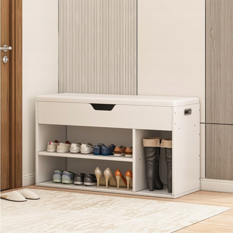 Scarpiera da 80x30x44 cm, finitura bianca, ideale per l'ingresso.