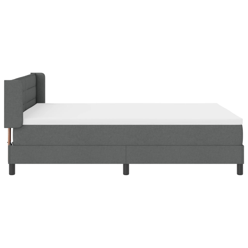 Letto con Box Spring e Materasso Grigio Scuro 160x200 cm Tessuto