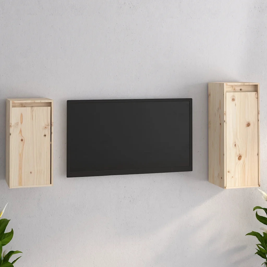 Mobili Porta TV 2 pz in Legno Massello di Pino 3100154