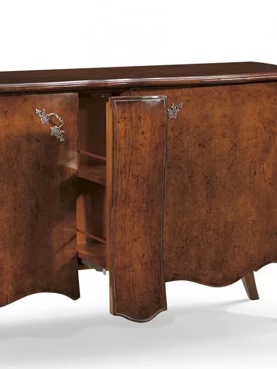 Credenza sagomata 2 porte 1 cassetto estraibile legno grezzo 165x52x88 (2112) - Mobili 2G