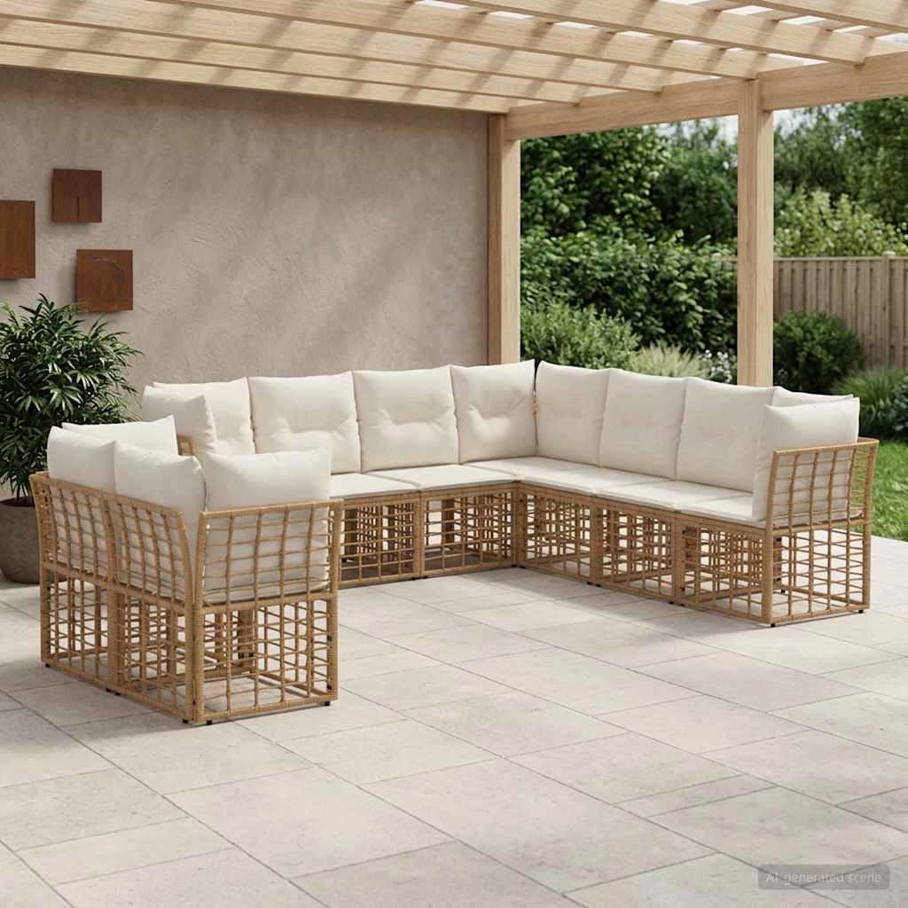 Set di divani da esterno Naturale Poliestere 3437500