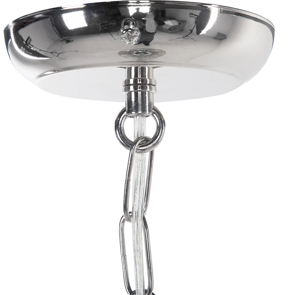 Lampada a sospensione in metallo argentato con motivi intagliati dal design marocchino vintage