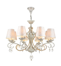 Lampadario Elegant in Metallo Monile Bianco con Oro