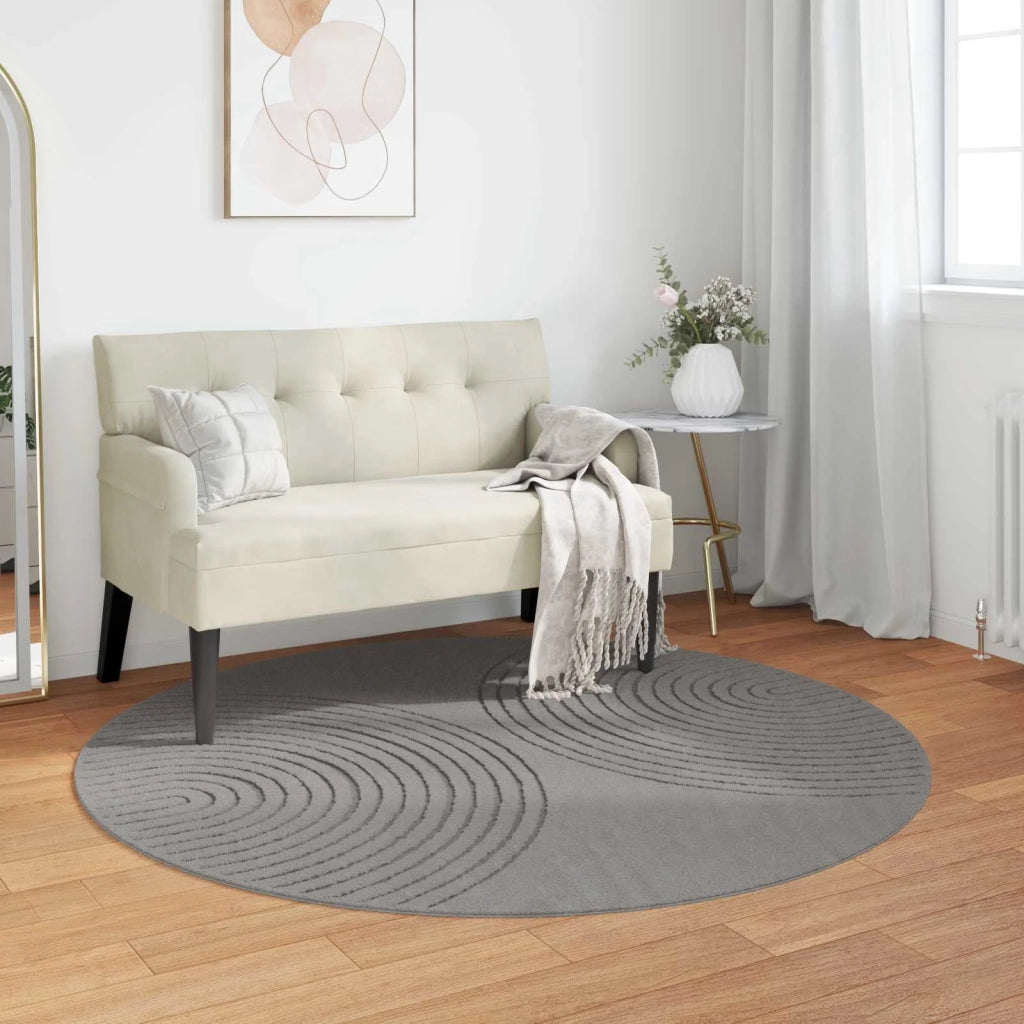 Tappeti per area Rotondo GALATI Grigio Ø 200 CM Poliestere 42022829