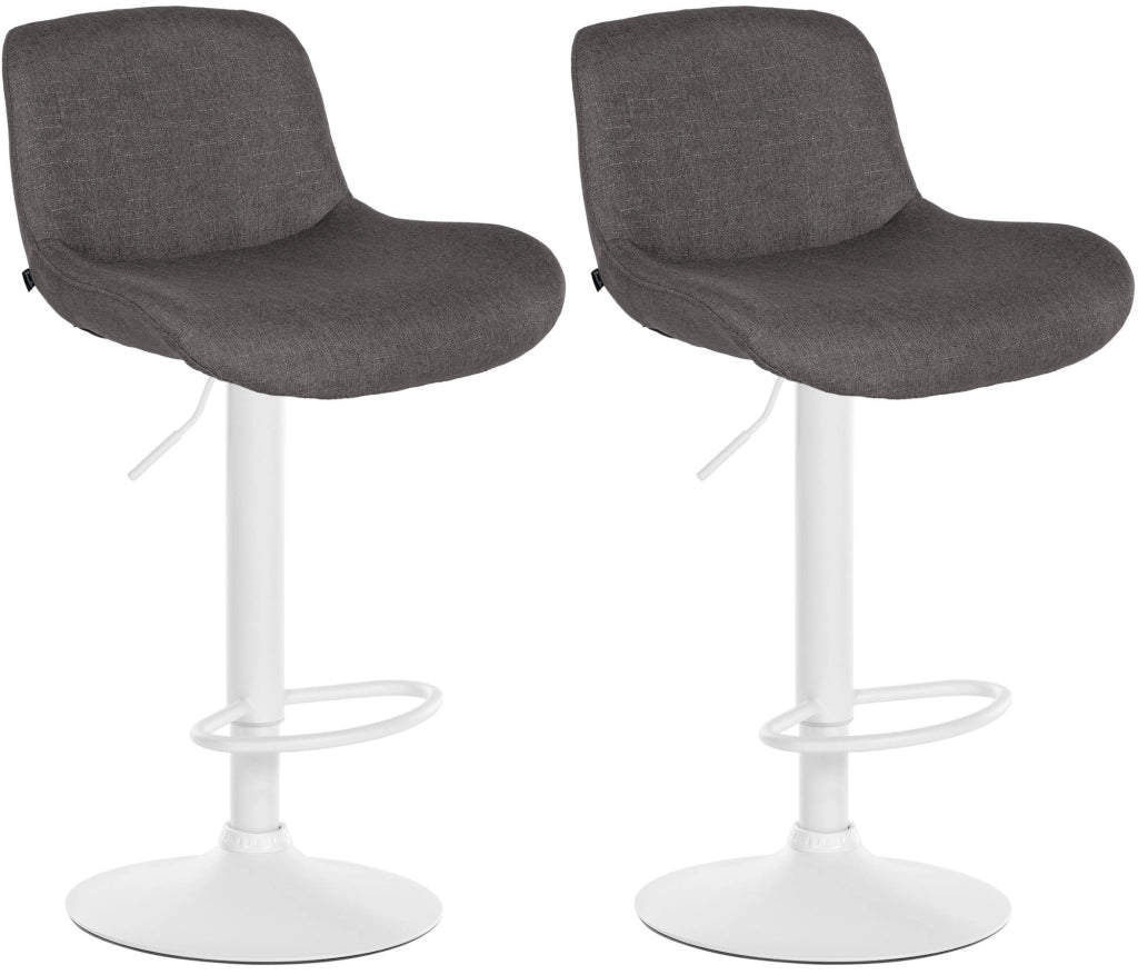 Set di 2 sgabelli da bar Solon tessuto bianco 4