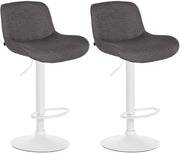 Set di 2 sgabelli da bar Solon tessuto bianco 4