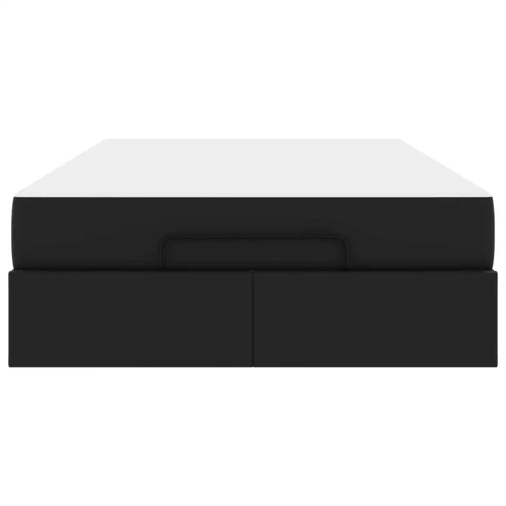 Struttura letto con materasso con materasso 2 pcs Nero PVC