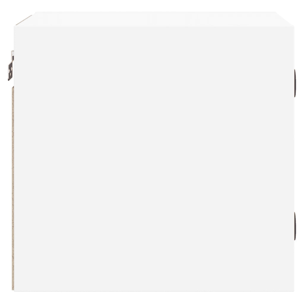 Comodino con Anta in Vetro Bianco 35x37x35 cm 836462