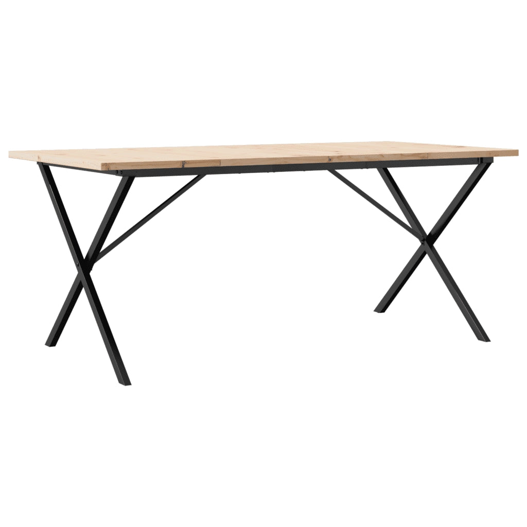 Tavolo da Pranzo | Tavolo da cucina Telaio a X 180x90x75,5 cm Legno Pino e Acciaio