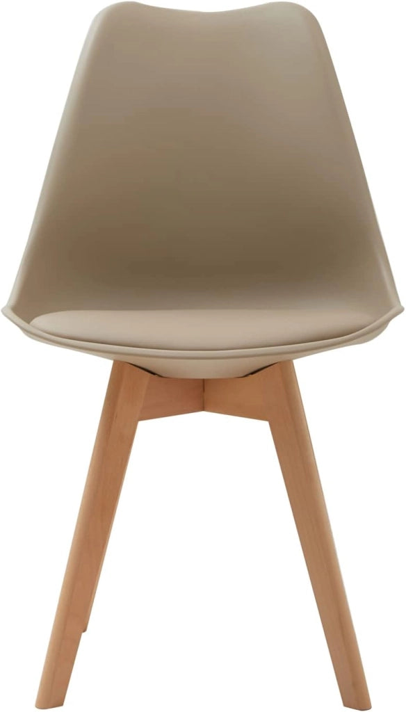 GrandCA HOME Set di 4 Sedie Imbottite per Sala da Pranzo Con Gambe in Legno Massello di Faggio, Adatte per Sala da Pranzo, Soggiorno, Cucina, Camera da Letto, Cachi