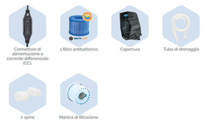 Vasca Idromassaggio da Esterno Semirigida Riscaldata 4 Posti Ø156x70 cm NetSpa Vita Nera