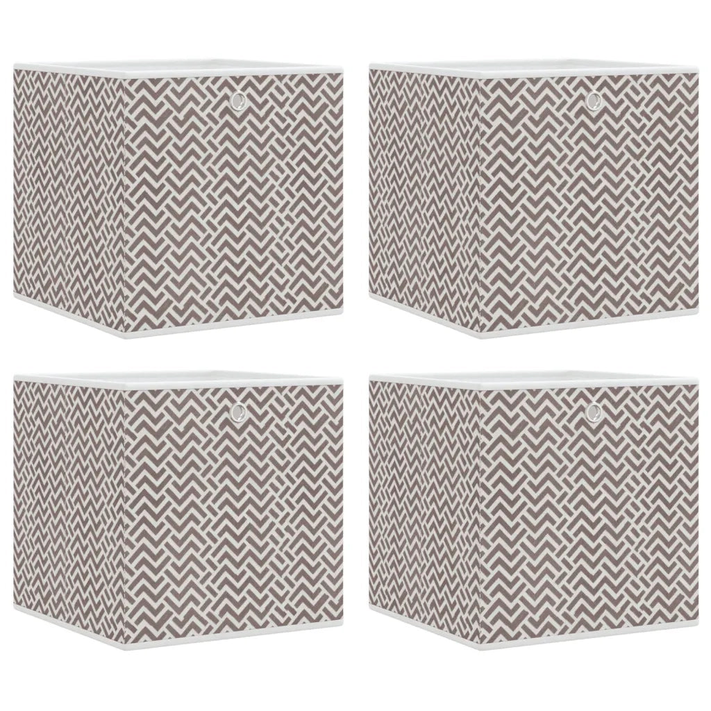 vidaXL Scatole Portaoggetti 4pz Marrone 32x32x32cm Tessuto non Tessuto
