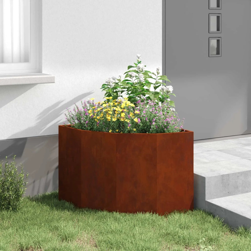 Vaso d'angolo Ruggine 60 x 60 x 50 cm acciaio corten 883667