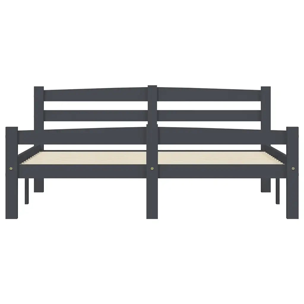 Giroletto senza Materasso Grigio Scuro 120x200 cm Legno Pino