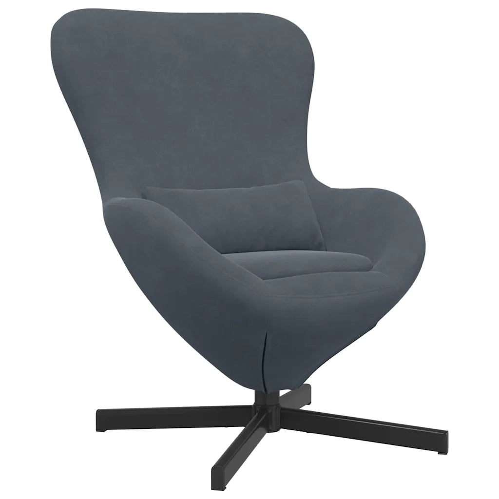 Divano Sedia-Poltrona uovo Grigio scuro 63 x 73 x 90 cm Velluto