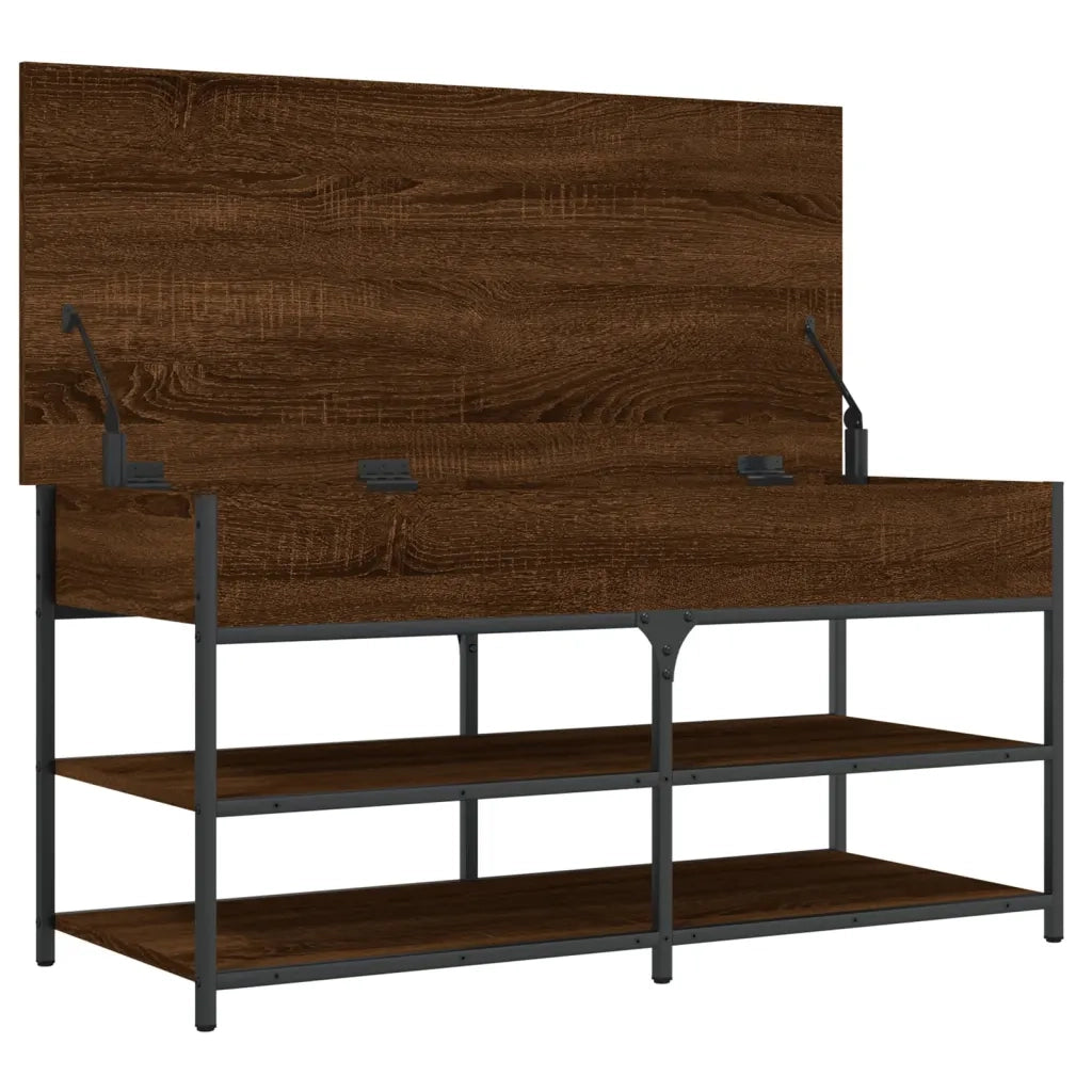 Panca Porta Scarpe-Sgabello-Panca Scarpiera Rovere Marrone 100x42,5x50 Legno Multistrato