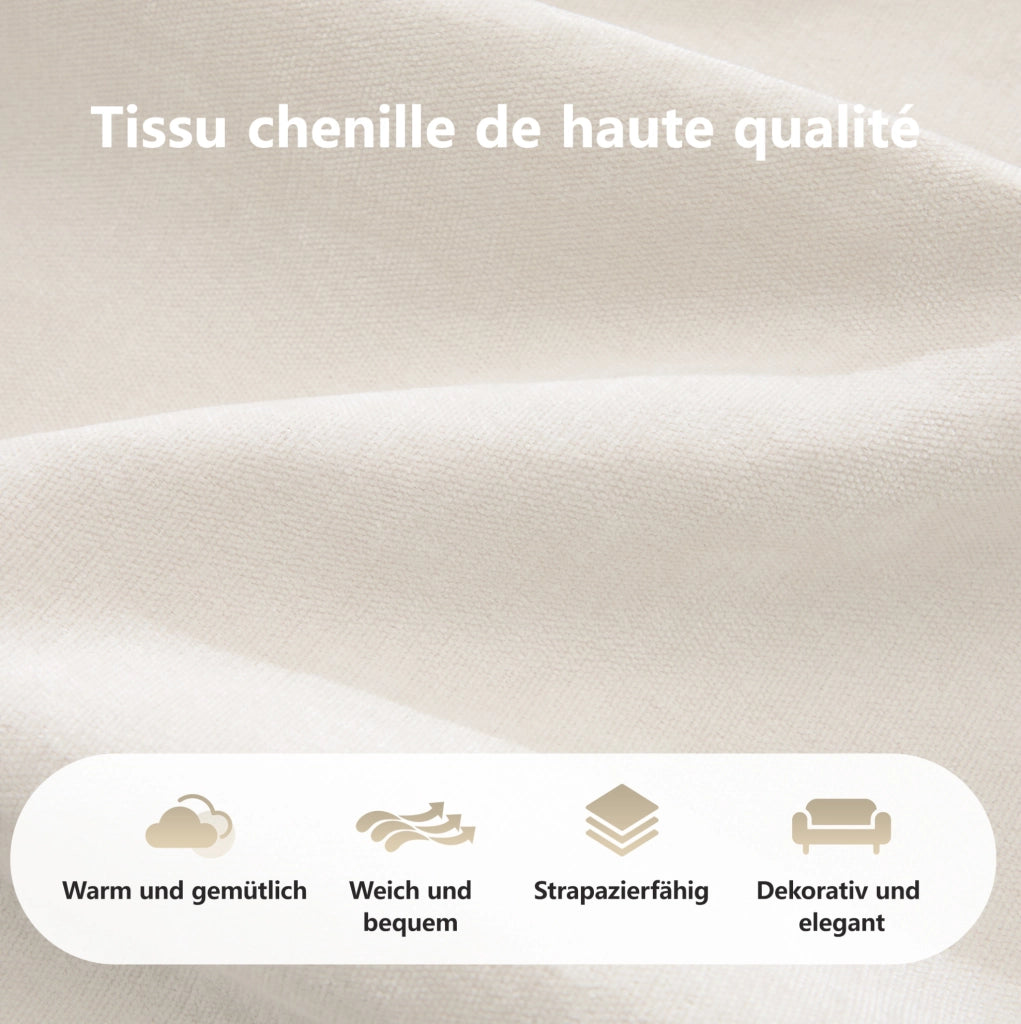 Divano modulare senza telaio in chenille beige chiaro 204x171x76 cm
