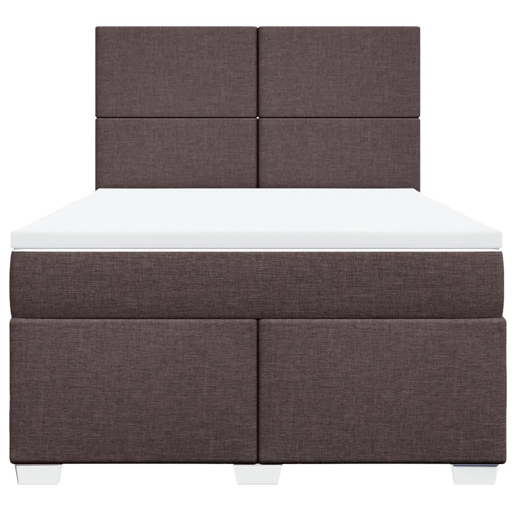 vidaXL Giroletto a Molle con Materasso Marrone Scuro 140x190cm Tessuto