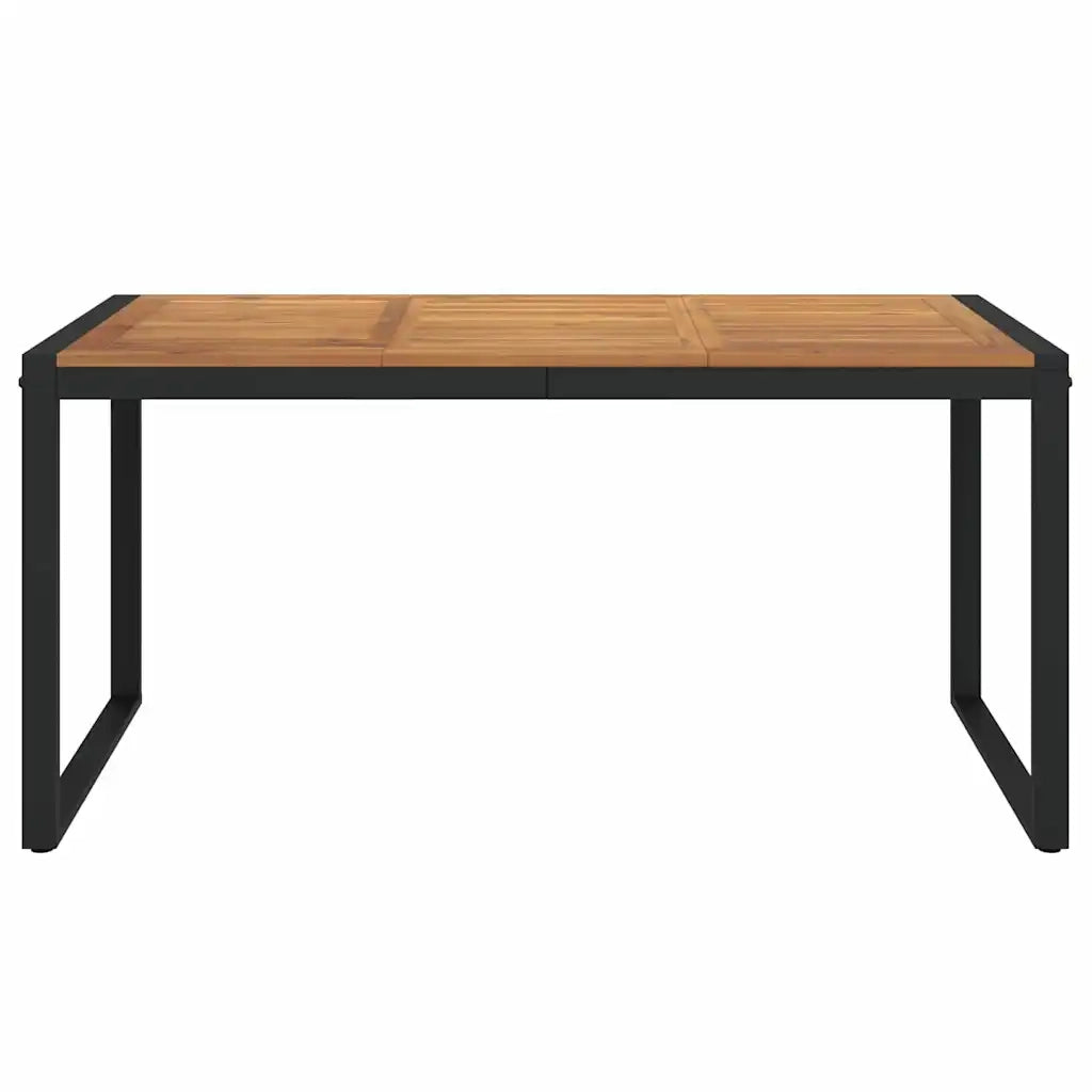 Tavolo Giardino con Gambe a U 160x80x75cm Legno Massello Acacia