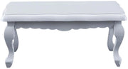 Tavolo da Salotto Miniature - Mobili per Burattini - Scala 1:12 Compatta - Bianco - Lavorato con Curva - Accessori Decorativi - Mobili per Burattini