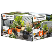 Gardena 1265-20 Set Irrigazione Automatica per Fino a 36 Piante con Pompa Filtro Timer Integrato 14 V 9 m Tubo Derivazione 30 m Tubo Gocciolatore Erogatori Regolabili 15 30 60 ml-min Colore Nero Grigio