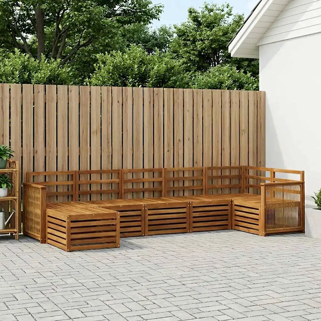 Set divano sezionale 6 pcs Naturale Legno di Acacia Massello 3384625