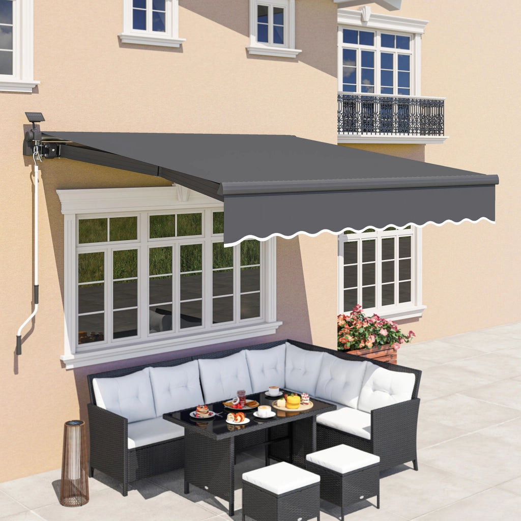 Tendone da sole a braccio con manovella ¨C zephmum ¨C Grigio 300 cm