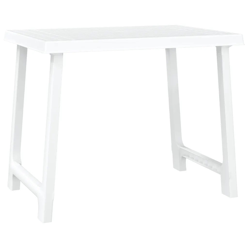 Tavolino da Giardino | Tavolo da Campeggio Bianco 79x56x64cm in PP Aspetto in Legno