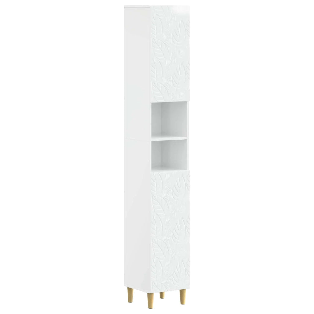 Armadio da Bagno con Ripiano Aperto DELFT Bianco Lucido 897039